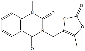 1-methyl-3-[(5-methyl-2-oxo-1,3-dioxol-4-yl)methyl]quinazoline-2,4-dione Struktur