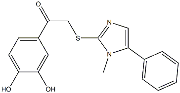 1-(3,4-dihydroxyphenyl)-2-(1-methyl-5-phenylimidazol-2-yl)sulfanylethanone Struktur