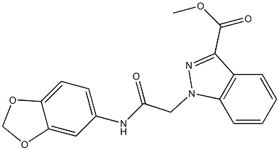 methyl 1-[2-(1,3-benzodioxol-5-ylamino)-2-oxoethyl]indazole-3-carboxylate Struktur