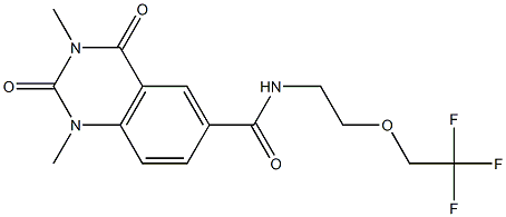 1,3-dimethyl-2,4-dioxo-N-[2-(2,2,2-trifluoroethoxy)ethyl]quinazoline-6-carboxamide Struktur