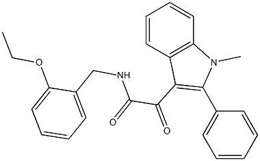 N-[(2-ethoxyphenyl)methyl]-2-(1-methyl-2-phenylindol-3-yl)-2-oxoacetamide Struktur