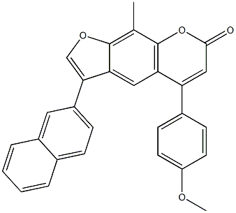 5-(4-methoxyphenyl)-9-methyl-3-naphthalen-2-ylfuro[3,2-g]chromen-7-one Struktur