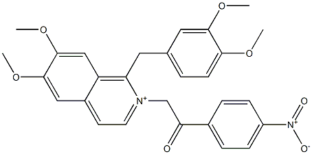 2-[1-[(3,4-dimethoxyphenyl)methyl]-6,7-dimethoxyisoquinolin-2-ium-2-yl]-1-(4-nitrophenyl)ethanone Struktur