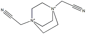 2-[4-(cyanomethyl)-1,4-diazoniabicyclo[2.2.2]octan-1-yl]acetonitrile Struktur