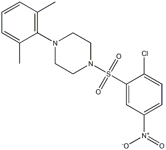 1-(2-chloro-5-nitrophenyl)sulfonyl-4-(2,6-dimethylphenyl)piperazine Struktur