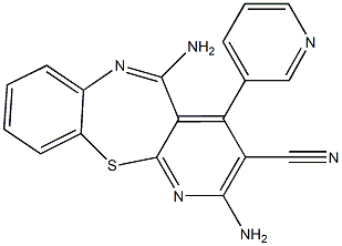 2,5-diamino-4-pyridin-3-ylpyrido[2,3-b][1,5]benzothiazepine-3-carbonitrile Struktur