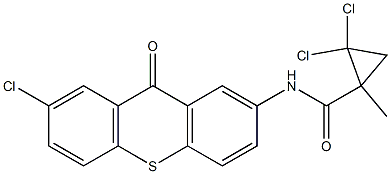 2,2-dichloro-N-(7-chloro-9-oxothioxanthen-2-yl)-1-methylcyclopropane-1-carboxamide Struktur