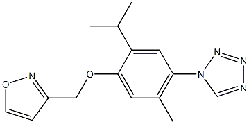 3-[[5-methyl-2-propan-2-yl-4-(tetrazol-1-yl)phenoxy]methyl]-1,2-oxazole Struktur