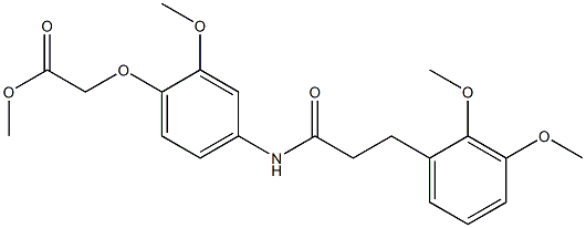 methyl 2-[4-[3-(2,3-dimethoxyphenyl)propanoylamino]-2-methoxyphenoxy]acetate Struktur