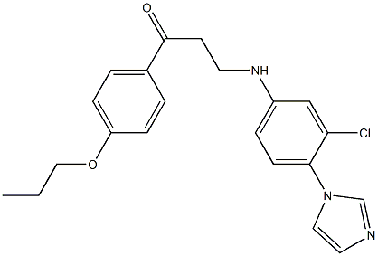 3-(3-chloro-4-imidazol-1-ylanilino)-1-(4-propoxyphenyl)propan-1-one Struktur