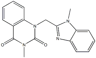 3-methyl-1-[(1-methylbenzimidazol-2-yl)methyl]quinazoline-2,4-dione Struktur