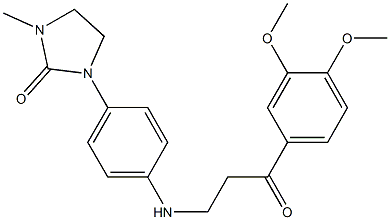 1-[4-[[3-(3,4-dimethoxyphenyl)-3-oxopropyl]amino]phenyl]-3-methylimidazolidin-2-one Struktur