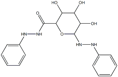 3,4,5-trihydroxy-N'-phenyl-6-(2-phenylhydrazinyl)oxane-2-carbohydrazide Struktur