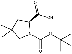 (S)-1-(tert-Butoxycarbonyl)-4,4-dimethylpyrrolidine-2-carboxylic acid Struktur