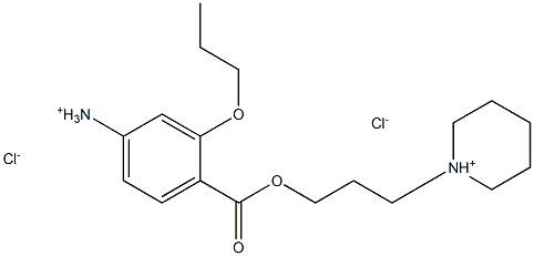 Benzoic acid,4-amino-2-propoxy-, 3-(1-piperidinyl)propyl ester, hydrochloride (1:2) Struktur