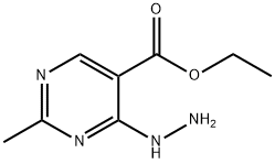 5-Pyrimidinecarboxylicacid,4-hydrazino-2-methyl-,ethylester(6CI,9CI) Struktur