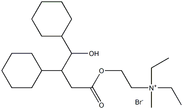 Ethanaminium,2-(2,3-dicyclohexyl-3-hydroxy-1-oxobutoxy)-N,N-diethyl-N-methyl-, bromide (1:1) Struktur