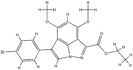 4-(4-BROMO-PHENYL)-5,7-DIMETHOXY-2,2A-DIAZA-CYCLOPENTA[CD]INDENE-1-CARBOXYLIC ACID ETHYL ESTER Struktur