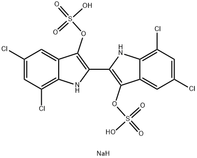 5,5',7,7'-Tetrachloro-2,2'-bi[1H-indole]-3,3'-diol bis(sulfuric acid sodium) salt Struktur