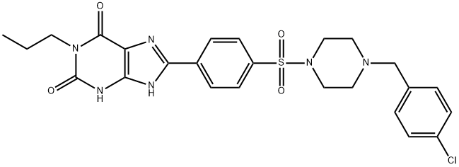 8-[4-[4-(4-Chlorobenzyl)piperazide-1-sulfonyl)phenyl]]-1-propylxanthine Struktur