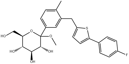 D-Glucopyranoside, Methyl 1-C-[3-[[5-(4-fluorophenyl)-2-thienyl]Methyl]-4-Methylphenyl]- Struktur