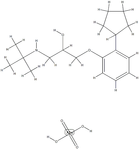 2-Propanol, 1-(2-cyclopentylphenoxy)-3-[(1,1-dimethylethyl)amino]-, (+-)-, sulfate (2:1) (salt) Struktur