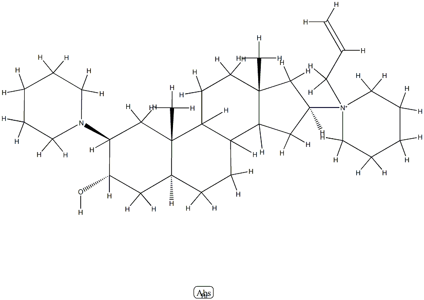 (2S,3S,5S,10S,13R,16S)-10,13-dimethyl-2-(1-piperidyl)-16-(1-prop-2-eny l-3,4,5,6-tetrahydro-2H-pyridin-1-yl)-2,3,4,5,6,7,8,9,11,12,14,15,16,1 7-tetradecahydro-1H-cyclopenta[a]phenanthren-3-ol bromide Struktur