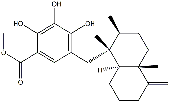 5-[[(1R,8aα)-Decahydro-1β,2β,4aβ-trimethyl-5-methylenenaphthalen-1α-yl]methyl]-2,3,4-trihydroxybenzoic acid methyl ester Struktur