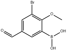 3-Bromo-5-formyl-2-methoxyphenylboronic acid Struktur