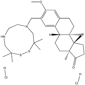 5-(2-methylene estrone 3-methyl ether)-3,3,10,10-tetramethyl-1,2-dithia-5,8-diazabicyclodecane Struktur