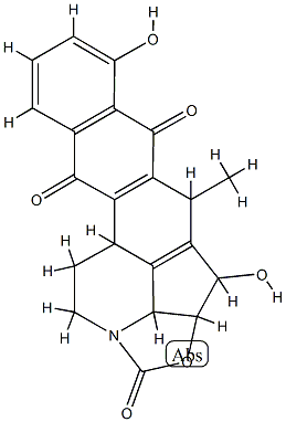 1H,3H-2-Oxa-12a-azabenzo[k]cyclopent[cd]acephenanthrylene-1,5,10-trione,  2a,4,10b,11,12,12b-hexahydro-3,6-dihydroxy-4-methyl-,  [2aS-(2a-alpha-,3- Struktur