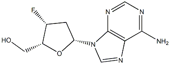 2',3'-dideoxy-2'-fluoroarabinofuranosyladenine Struktur