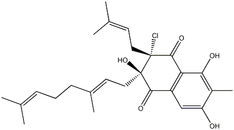 1,4-NAPHTHALENEDIONE, 2,3-DIHYDRO-3-CHLORO-2-(3,7-DIMETHYL-2,6-OCTADIE NYL)-6-MET Struktur