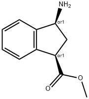 1H-Indene-1-carboxylicacid,3-amino-2,3-dihydro-,methylester,(1R,3S)-rel- Struktur