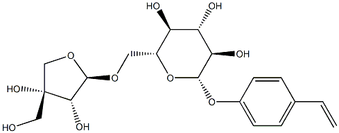 p-Vinylphenyl O-[beta-D-apiofurasyl-(1-6)]-beta-D-glucopyraside Struktur