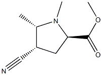 Proline, 4-cyano-1,5-dimethyl-, methyl ester, (2-alpha-,4-ba-,5-ba-)- (9CI) Struktur