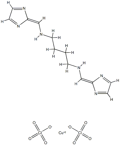 1,8-di-(2-imidazoyl)-2,7-diazoctadiene-1,7-(N,N',N'',N''')-Cu(II)diperchlorate Struktur