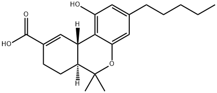 (+)-11-Nor-Δ9-Tetrahydro Cannabinol-9-carboxylic Acid Struktur