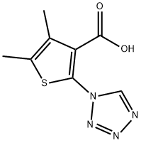 4,5-dimethyl-2-(1H-tetrazol-1-yl)-3-thiophenecarboxylic acid(SALTDATA: FREE) Struktur