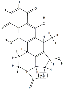 1H,3H-2-Oxa-12a-azabenzo[k]cyclopent[cd]acephenanthrylene-1,5,10-trione,  2a,4,10b,11,12,12b-hexahydro-3,6,9-trihydroxy-4-methyl-  (9CI) Struktur