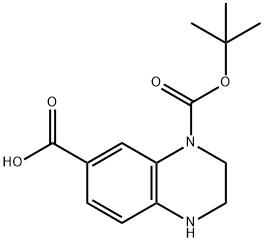 3,4-Dihydro-2H-quinoxaline-1,7-dicarboxylic acid 1-tert-butyl ester Struktur