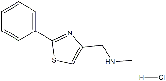 4-Thiazolemethanamine, N-methyl-2-phenyl-, hydrochloride (1:1) Struktur