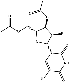 5-BroMo-2'-deoxy-2'-fluoro-3',5'-di-O-acetyl uridine Struktur