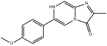 2-methyl-6-(4-methoxyphenyl)-3,7-dihydroimidazo(1,2-alpha)pyrazin-3-one Struktur