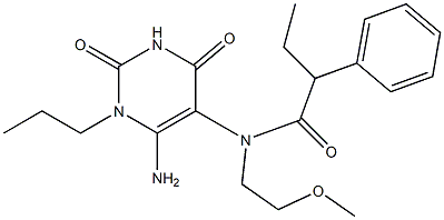 Poly[{2,5-bis(2-hexyldecyl)-2,3,5,6-tetrahydro-3,6-diox-opyrrolo[3,4-c]pyrrole-1,4-diyl}-alt-{[2,2':5',2''-terthioph-ene]-5,5''-diyl}] Struktur