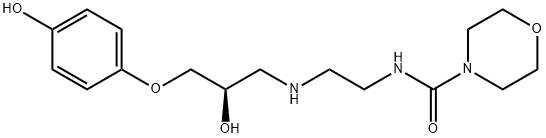 N-[2-[[(2R)-2-Hydroxy-3-(4-hydroxyphenoxy)propyl]amino]ethyl]morpholine-4-carboxamide Struktur