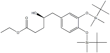 (γR)- 3,4-Bis[[(1,1-diMethylethyl)diMethylsilyl]oxy]-γ-hydroxybenzenepentanoic Acid Ethyl Ester Struktur