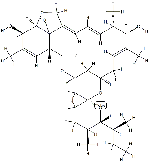 22,23-ジヒドロ-13-O-デス[4-O-(3-O-メチル-2,6-ジデオキシ-α-L-arabino-ヘキソピラノシル)-3-O-メチル-2,6-ジデオキシ-α-L-arabino-ヘキソピラノシル]-27-ノルアベルメクチンA1a 化學(xué)構(gòu)造式