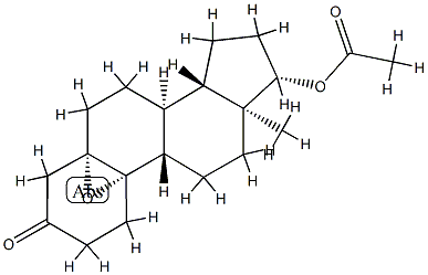 3-keto-5,10-epoxy-nor-19-methylandrostane-17-acetate Struktur