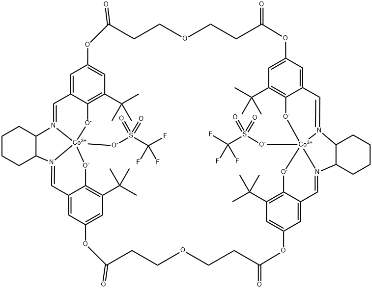 Cyclic-Oligo Bis[(1S,2S)-(-)-1,2-cyclohexanediaMino-N,N'-bis(3,3'-di-t-butylsalicylidene) cobalt(III)triflate]-5,5'-bis(2-carboxyethyl)ether Struktur